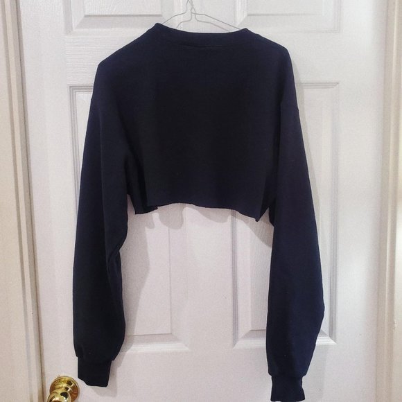 barely worn, upcycled reworked custom-made cropped eco + authentic Champion crew - Picture 4 of 4